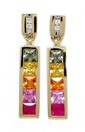 GENUINE MULT SAP COLOR EARRINGS W/DI