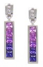 CR PURPLE SAPP SHADED EARRINGS W/DIA