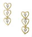 LDS 4 HEART LINK EARRING W/2 DIA TOT