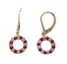 LDS RUBY & DIAMOND CIRCLE EAR ON LEV