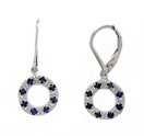 LDS SAPPHIRE & DIAMOND CIRCLE EAR ON