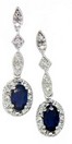 LDS OV SAPPHIRE & DIAMOND EARRING