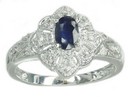 LDS SAPPHIRE & DIAMOND RING