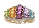 LDS MULTI COLOR & DIAMOND RING