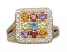 LDS MULTI COLOR & DIAMOND RING