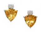 LDS TRILL CITRINE & DIAMOND EARRINGS