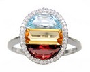 LDS MULTI COLOR & DIAMOND RING