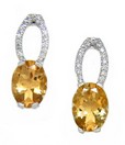 LDS CITRINE & DIAMOND EARRINGS