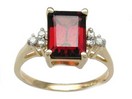 LDS BASIC EM/CUT MOZ GARNET RING W/6