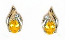 LDS PS CITRINE & DIA EARRING