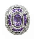 LDS SOLID BACK AMETHYST & DIA SLIDE