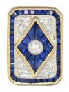 LDS SOLID BACK SAPPHIRE & DIA SLIDE