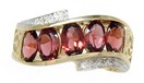 LDS 5 STONE CHANNEL GARNET RING W/SI