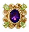 PERIDOT AND BEZEL AMETHYST SLIDE -SO