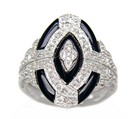 LDS ONYX AND DIAMOND RING