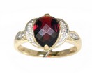 LDS SPECIAL CUT GARNET & DIAMOND RIN