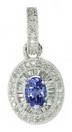 LDS OV TANZANITE PEND W/BAGUETTE & D