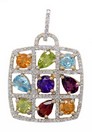 LDS MULTI COLOR & DIAMOND PENDANT