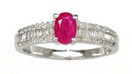 LDS OV RUBY & BAGUETTES DIAMOND RING