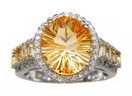 LDS CONCAVE OVAL CITRINE & BAG RING