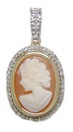 LDS OV MOM & BADY AGATE CAMEO & DIA