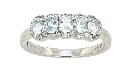 Lds 5 Stone AQUA & Dia Band Ring