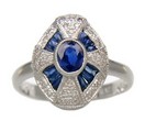 LDS ESTATE SAPPHIRE & DIAMOND RING