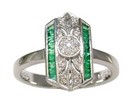 LDS ESTATE EMERALD & DIAMOND RING