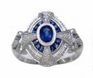 LDS SAPPHIRE & DIAMOND RING