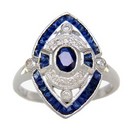 LDS SAPPHIRE & DIAMOND RING