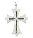 LDS SMOKEY & DIAMOND CROSS PENDANT