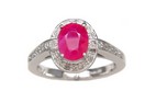 LDS OVAL RUBY & DIA RING