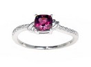 LDS ANT CUSH RHODOLITE & DIA RING