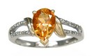 LDS P/S CITRINE AND DIAMOND RING