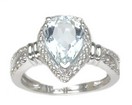 LDS P/S AQUA & DIAMOND RING