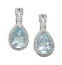 LDS P/S AQUA & DIA EARRINGS