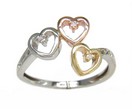 LDS TRI-COLOR HEART RING