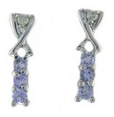 LDS TANZANITE & DIAMOND EARRINGS