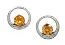 LADIES CITRINE & DIAMOND EARRINGS