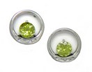 LADIES PERIDOT & DIAMOND EARRINGS