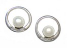 LDS PEARL & DIAMOND EARRINGS