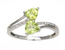 LDS TRILLION PERIDOT & DIAMONDS RING