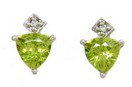 LDS TRILL PERIDOT & DIAMOND EARRINGS