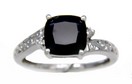 LDS ANT CUSH FACETED ONYX & DIAMOND