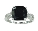 LDS ANT CUSH FACETED ONYX & DIAMOND