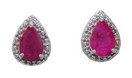 LDS P/S RUBY & DIAMOND EARRINGS