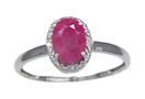 LDS OVAL RUBY & DIAMOND RING