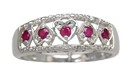 LDS H/S RD RUBY & DIAMOND RING