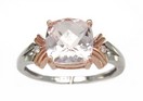 LDS MORGANITE & DIA TWO TONE RING