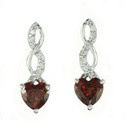 LDS H/S GARNET & DIAMOND EARRINGS